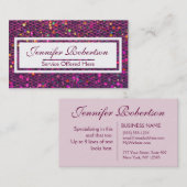 Modern Hot Pink Glitter Visitekaartje (Voorkant / Achterkant)
