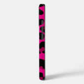 Modern Hot Pink Leopard Brown Shadow Monogram Case-Mate iPhone Case (Achterkant / Links)