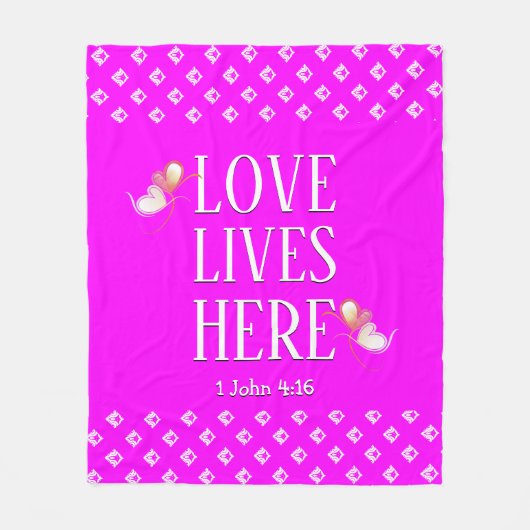 Modern HOT PINK | LEVENDE LEVEN HIER Fleece Deken (Voorkant)