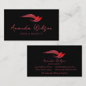 Modern Hot Pink Metallic Abstract Visitekaartje (Voorkant / Achterkant)