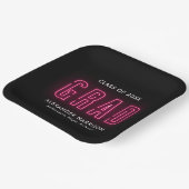Modern Hot Pink Neon Afstuderen Papieren Bordje (Gebogen)