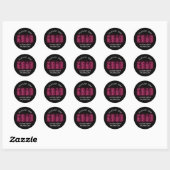 Modern Hot Pink Neon Afstuderen Ronde Sticker (Vel)