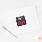 Modern Hot Pink Neon Afstuderen Vierkante Sticker (Envelop)