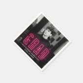 Modern Hot Pink Neon Photo Afstuderen Servet (Hoek)