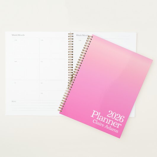 Modern Hot Pink Ombre Planner (Display)