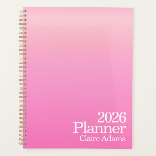 Modern Hot Pink Ombre Planner (Voorkant)