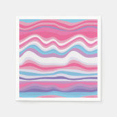 Modern Hot Pink Paars Blue Wavy Pattern Servet (Voorkant)