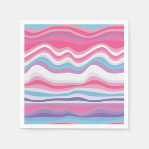 Modern Hot Pink Paars Blue Wavy Pattern Servet