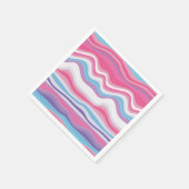 Modern Hot Pink Paars Blue Wavy Pattern Servet (Hoek)