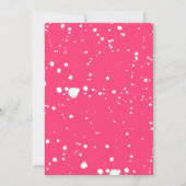 Modern Hot Pink Paint Splatter Foto Afstuderen Aankondiging (Achterkant)
