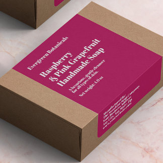 Modern Hot Pink Soap Packaging Label