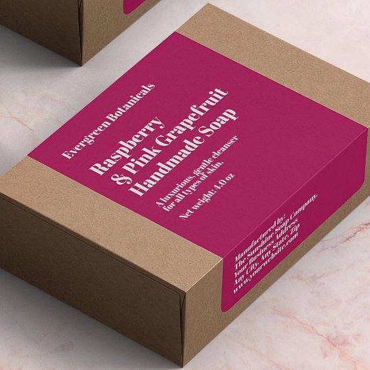 Modern Hot Pink Soap Packaging Label