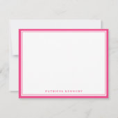 Modern Hot Pink Two Border Name Personalized Notitiekaartje (Voorkant)
