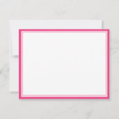 Modern Hot Pink Two Border Name Personalized Notitiekaartje (Achterkant)