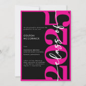 Modern Hot Pink Typography Afstuderen Aankondiging (Voorkant)