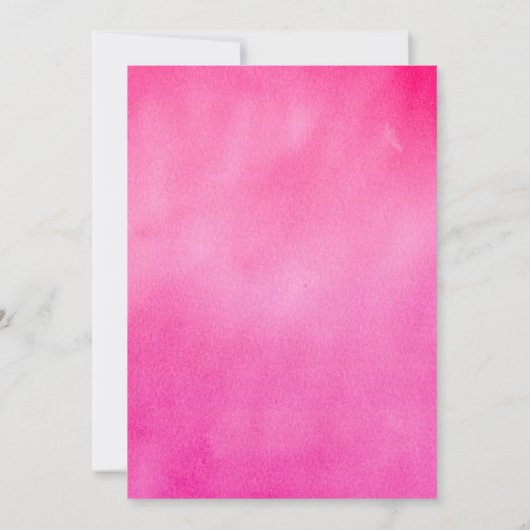 Modern Hot Pink Waterverf Trendy Chic Afstuderen Kaart (Achterkant)