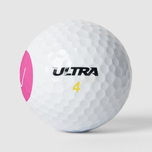 Modern Hot Roze Monogram Initialen Vrouwelijk Golfballen (Logo)