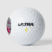 Modern Houndstooth Pattern Pink Paars Yellow Golfballen (Logo)