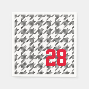 Modern Houndstooth Sports Team Speler AANTAL LEEFT Servet
