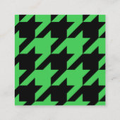 Modern Houndstooth Toevoegen Logo Zwart en Groen Vierkante Visitekaartje (Achterkant)
