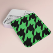 Modern Houndstooth Toevoegen Logo Zwart en Groen Vierkante Visitekaartje