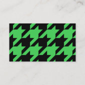 Modern Houndstooth Toevoegen Logo Zwart en Groen Visitekaartje (Achterkant)