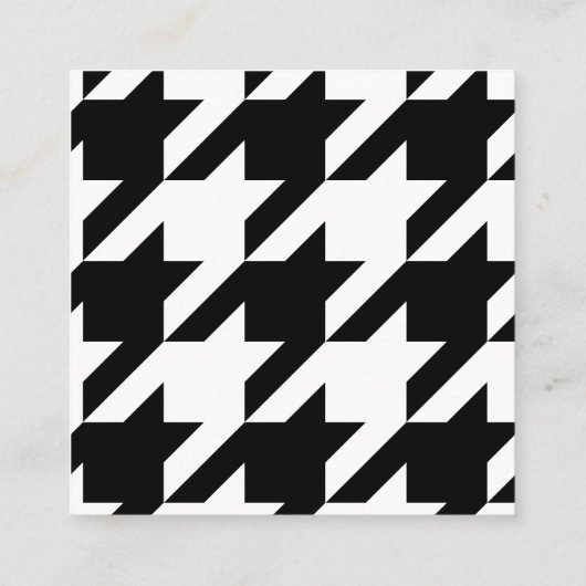 Modern Houndstooth Toevoegen Logo Zwart Wit Neon R Vierkante Visitekaartje (Achterkant)