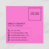 Modern Houndstooth Toevoegen Logo Zwart Wit Neon R Vierkante Visitekaartje (Voorkant)