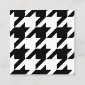 Modern Houndstooth Toevoegen Logo Zwart Wit Vierkante Visitekaartje (Achterkant)
