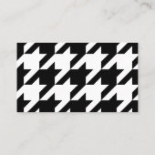 Modern Houndstooth Voeg Logo toe Zwart en Wit Visitekaartje (Achterkant)