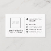 Modern Houndstooth Voeg Logo toe Zwart en Wit Visitekaartje (Voorkant)