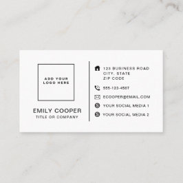 Modern Houndstooth Voeg Logo toe Zwart en Wit Visitekaartje