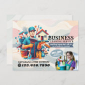 Modern House Cleaning Maid Service Housekeeping Briefkaart (Voorkant / Achterkant)