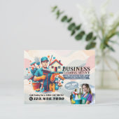 Modern House Cleaning Maid Service Housekeeping Briefkaart (Staand voorkant)