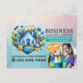 Modern House Cleaning Maid Service Housekeeping Briefkaart (Voorkant)