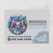 Modern House Cleaning Maid Service Housekeeping Briefkaart (Voorkant)