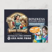Modern House Cleaning Maid Service Housekeeping Briefkaart (Voorkant)
