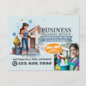 Modern House Cleaning Maid Service Housekeeping Briefkaart (Voorkant)