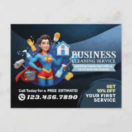 Modern House Cleaning Maid Service Housekeeping Briefkaart