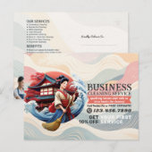 Modern House Cleaning Maid Service Housekeeping Briefkaart (Voorkant / Achterkant)