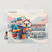 Modern House Cleaning Maid Service Housekeeping Briefkaart (Voorkant / Achterkant)