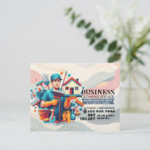 Modern House Cleaning Maid Service Housekeeping Briefkaart (Staand voorkant)