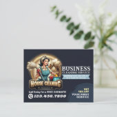 Modern House Cleaning Maid Service Housekeeping Briefkaart (Staand voorkant)