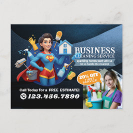 Modern House Cleaning Maid Service Housekeeping Briefkaart