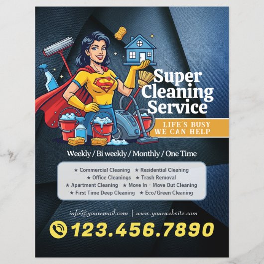 Modern House Cleaning Maid Service Housekeeping Fl Flyer (Voorkant)