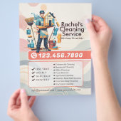 Modern House Cleaning Maid Service Housekeeping Flyer (Hand)