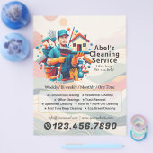 Modern House Cleaning Maid Service Housekeeping Flyer (Enkel)