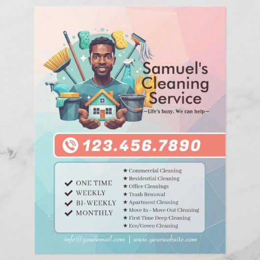 Modern House Cleaning Maid Service Housekeeping Flyer (Voorkant)