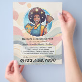 Modern House Cleaning Maid Service Housekeeping Flyer (Hand)