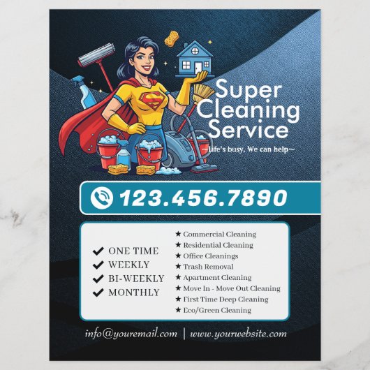 Modern House Cleaning Maid Service Housekeeping Flyer (Voorkant)